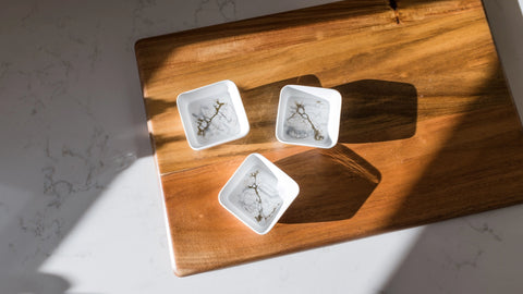 New! Resin Accented Ceramic Dipping Bowls (Sets of 3)