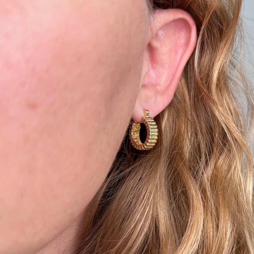 Ridged Hoop Earrings