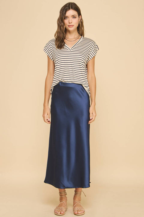 Aniston Slip Skirt Navy