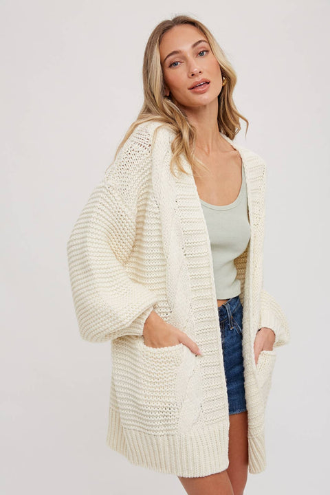 CHUNKY CABLE CARDIGAN