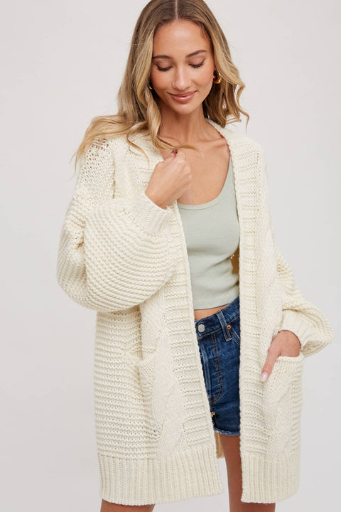 CHUNKY CABLE CARDIGAN