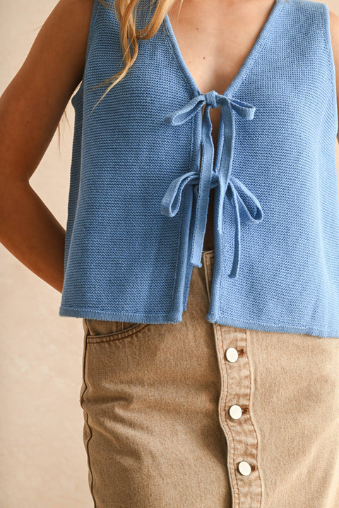 Tia TIED FRONT KNITTED VEST