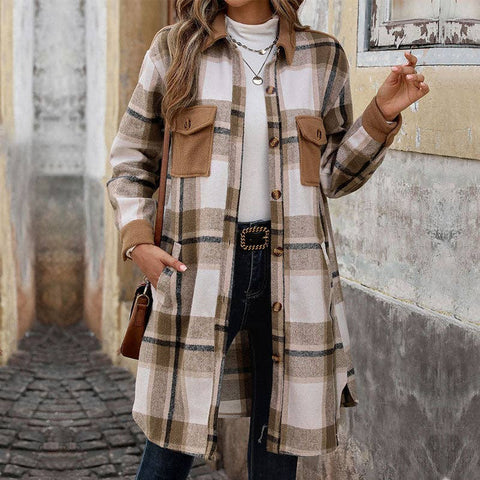 The Hattie Plaid Long Coat