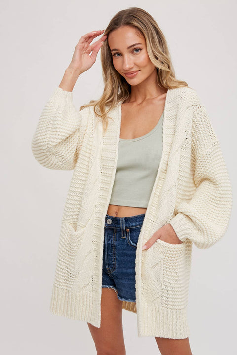 CHUNKY CABLE CARDIGAN