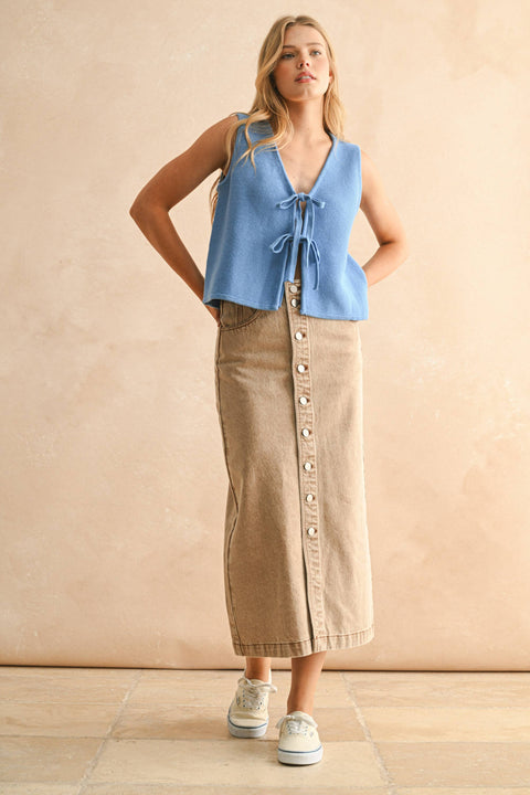 Tia TIED FRONT KNITTED VEST