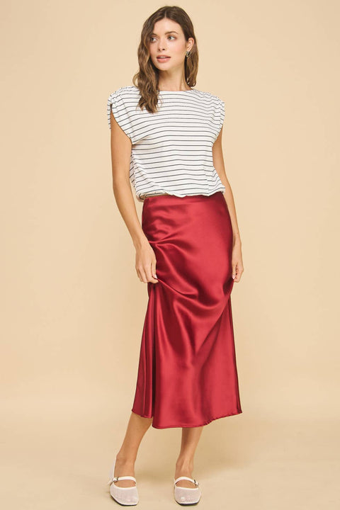 Aniston Slip Skirt Burgundy