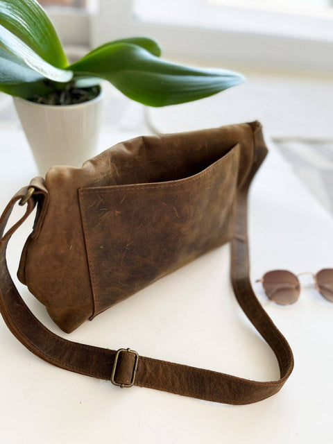 Aliza Handmade Full Grain Leather Boho Everyday Crossbody