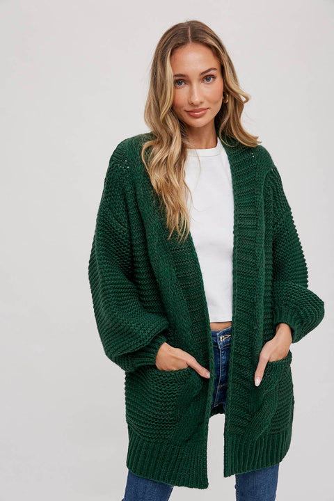 CHUNKY CABLE CARDIGAN