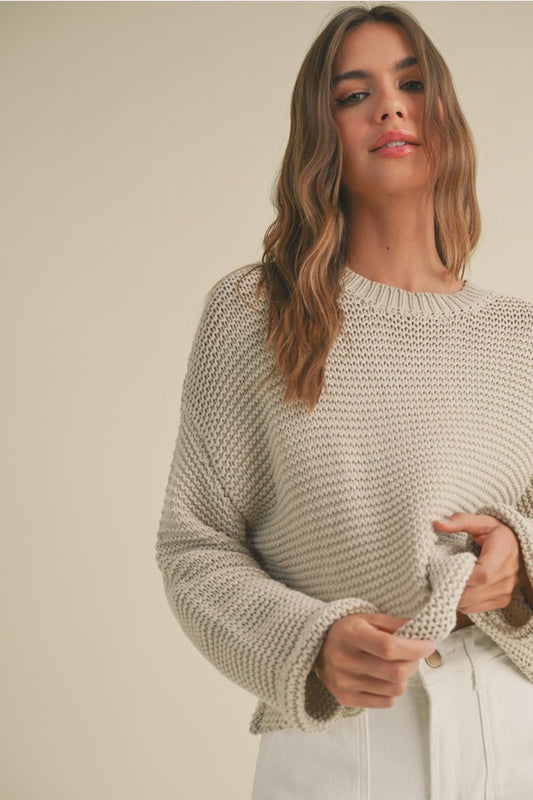 Round Neck Sweater Knitted Top