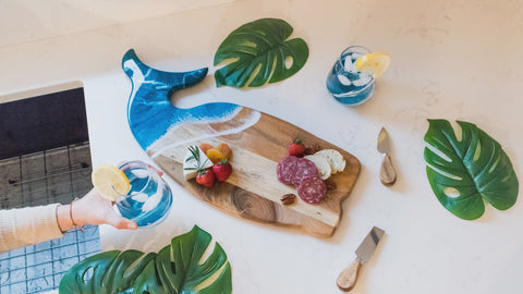 New!!! Whale Shaped Charcuterie Boards with Ocean Waves