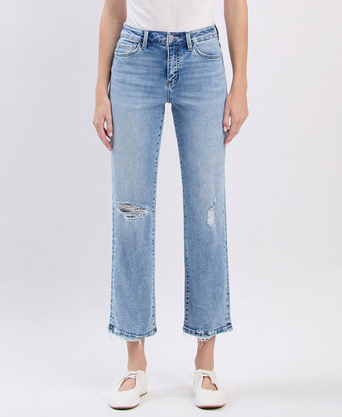 HIGH RISE ANKLE STRAIGHT JEANS
