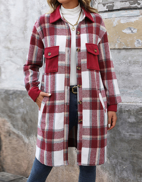 The Hattie Plaid Long Coat