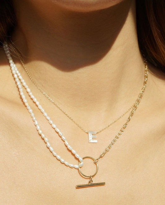 Dawn Initial Necklace Gold