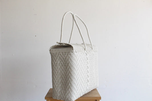 MexiMexi- White Handwoven Mexican Basket