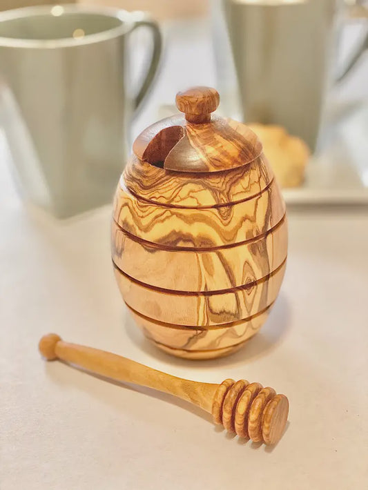 Olive Wood Honey Jar