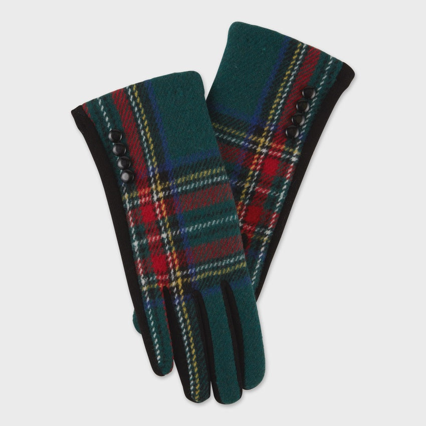 Daphanie Plaid Gloves - Green