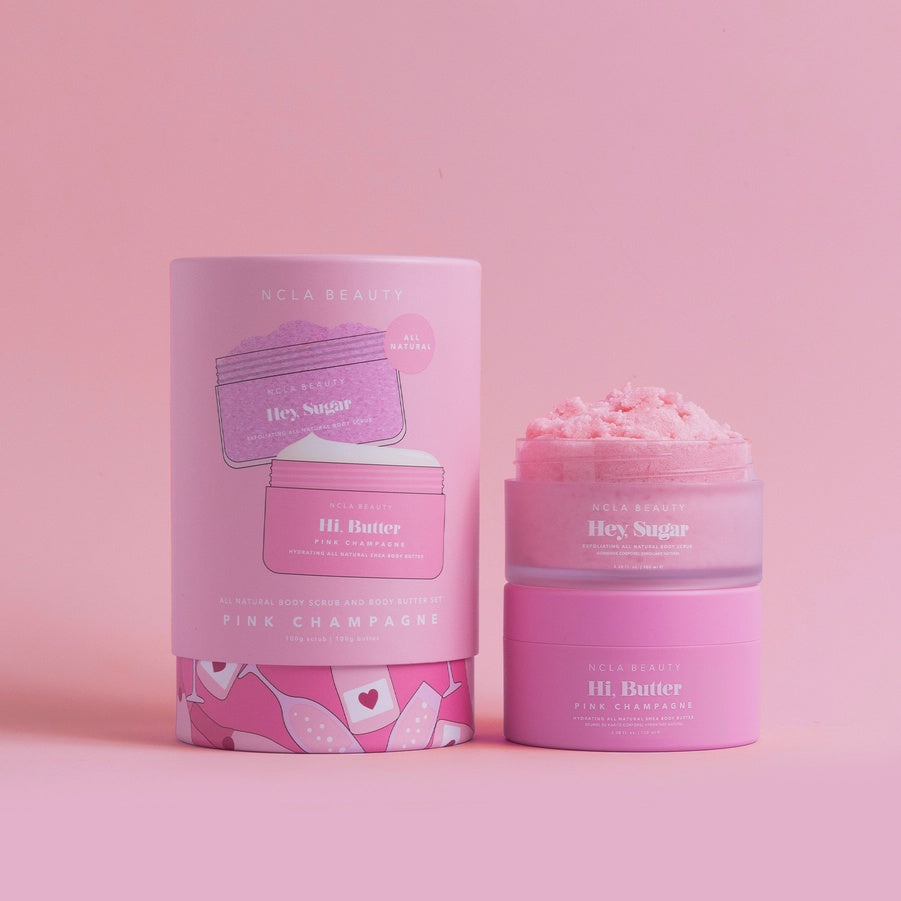 Pink Champagne Body Scrub + Body Butter Set