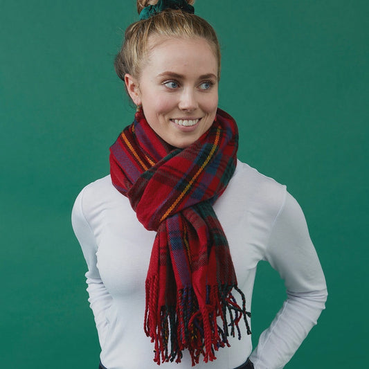Classic Plaid Scarf - Classic Red